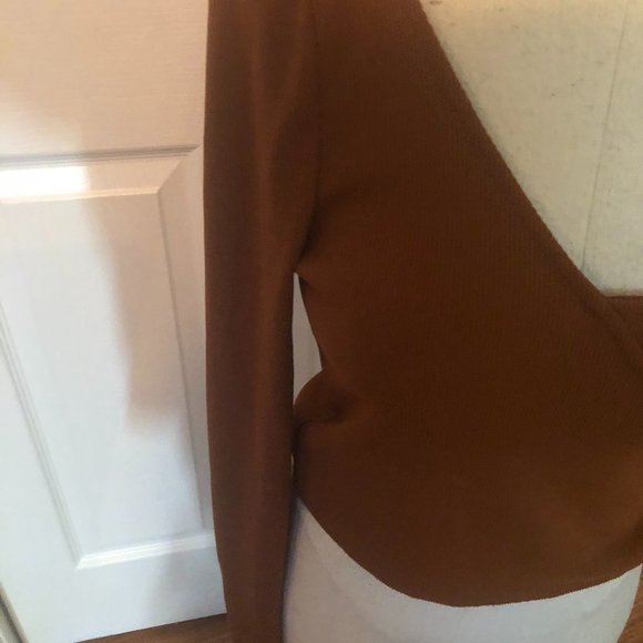 Topshop Brown one arm top -US size 8 - Picture 3 of 5